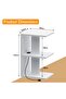 E-Shape Night Stand with USB Ports & 3 Open Shelves - Easy Assembly, Lightweight, White - 5