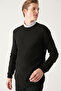 Men's Black Crew Neck Front Textured Regular Fit Knitwear Sweater A22y5070 - 2