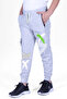 Trendy Printed Gray Sweatpants with Pocket Zipper - 2