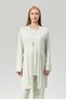Women's seafoam green design summer 100% cotton maternity & postpartum robe & pajama set - 3 piece set - 8