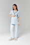 Women's Blue Special Design Summer 100% Cotton Maternity Pajama Set 3-Piece Set - 3