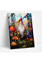 Stained Glass Gnome Art - Gnome, Intricate Details, Lush Garden, Modern Art