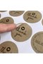 Coated Sticker - Kraft Look, 4X4Cm, Mix - 2