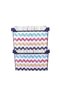 Style Box Colored Zigzag Plastic Decorative Box Set - 2x 20 Liters - 4