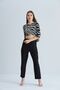 Women's Black Pocket Elastic Waist Fabric Trousers - 6