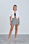 Women's White Crop Terikoton Fabric Buttoned Covered Shirt - 4