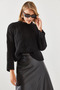 Women's Black Openwork Sweater 20246180 - 5
