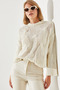 Women's Ecru Openwork Sweater 20246180 - 2