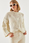 Women's Ecru Openwork Sweater 20246180 - 5