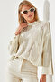 Women's Ecru Openwork Sweater 20246180