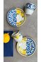 Kütahya Iki Patterned, Double Pattern Lemone Series 2-Person Coffee Cup Set, Lemon Patterned - 2