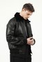 Men's Montreal Jumbo Collar Fur Genuine Leather Coat Black - 6