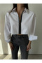 White Zipper Crop Shirt with Black Detail