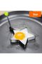 Set of 3 Metal Baking Molds - for Omelet Eggs and Pancakes, Heart-Circle-Star Patterns - 4