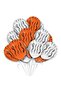 Orange and White Colored Safari Zebra Tiger Patterned Balloon Set of 10