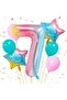 Rainbow Foil Balloon Set Age 7