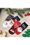 Women's Colorful Christmas Patterned Booties Socks 4 Pairs - 2