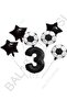 Star Number Football Ball Patterned Foil Balloon Set Age 3