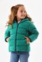 Girl's Green Filled Inner Fleece Hooded Winter Inflatable Children's Coat - 3