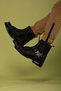 Black Unisex Biker Boots 0012536