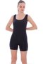 Women's Black Short Swimsuit with Shorts and Stripes