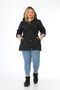 Women's Water Resistant Plus Size Trench Coat Hooded Plaid Black Trench Coat Bonded Fabric Araboy Trench Coat Black - 3