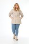 Women's Water Resistant Plus Size Trench Coat Hooded Plaid Cream Trench Coat Bonded Fabric Trench Coat Araboy - 2