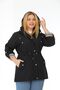 Women's Water Resistant Plus Size Trench Coat Hooded Plaid Black Trench Coat Bonded Fabric Araboy Trench Coat Black - 2