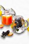 2-Piece Straw Set with Handle Jar Model Cocktail Cold Coffee Soft Drink Glass Set