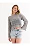 SCURVED HOLE KNITWEAR CROP BLUZ - 6