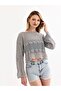 SCURVED HOLE KNITWEAR CROP BLUZ - 3
