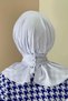 Hijabchi Women's Hijab White Snap Neck Collar Hijap Bonnet Model Scarf Shawl - 3