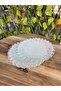 Lace pattern silver serving plate. - 2