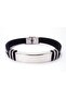 Name Written Rubber Steel Men's Bracelet Imprint White Model - 2