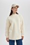 Regular Fit Half Turtleneck Thick Sweatshirt Tunic B3553Ax23Wn