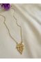 Gold Color Elegant Chain Shiny Stone Detailed Tarnish Stainless Steel Serenay Necklace