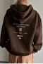 Brown Oversize Hooded Sweatshirt - Growths Printed - 3