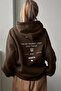 Brown Oversize Hooded Sweatshirt - Growths Printed - 4