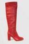 Women's Red Leather Boots - 2