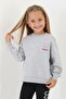 Crew Neck Long Sleeve W Printed Gray Color Sweatshirt