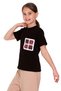 Black Color Girl's T-shirt with Lace Pocket Detail - 3