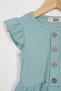 Ruffled Skirt with Button Detail, Green Color, Girls' Leggings Set - 2