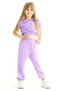Crew Neck Short Sleeve Watermelon Sleeve Shirt Lilac Color Girls' Pants Set - 3