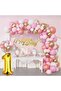 65 Piece Balloons Luxury Pink Rose Gold 1 Year Old Balloon Set