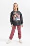 SofT Furry PrinTEd SwEatshirt and TracKsuiT SET for Girls - B5642a823wn