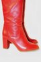 Women's Red Leather Boots - 3