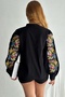 Women's Black Button and Lace Detailed Fully Embroidered Shirt - 4