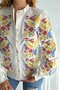 Women's White Buttoned Shirt with Lace Details and All-Over Embroidery