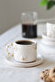 طقم أكواب سيراميك مزين بالذهب عيار 24 قيراط مكون من قطعتين مصنوع يدويًا سعة 120 مل - 2