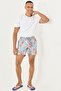 Men's Light Blue Standard Fit Patterned Quick Drying Swimsuit Swim Shorts - 2